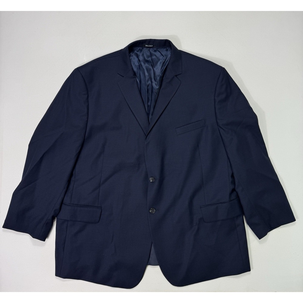 Pronto Uomo Platinum Men's 54R Blue 100% Wool Blazer Sports Jacket Modern Fit